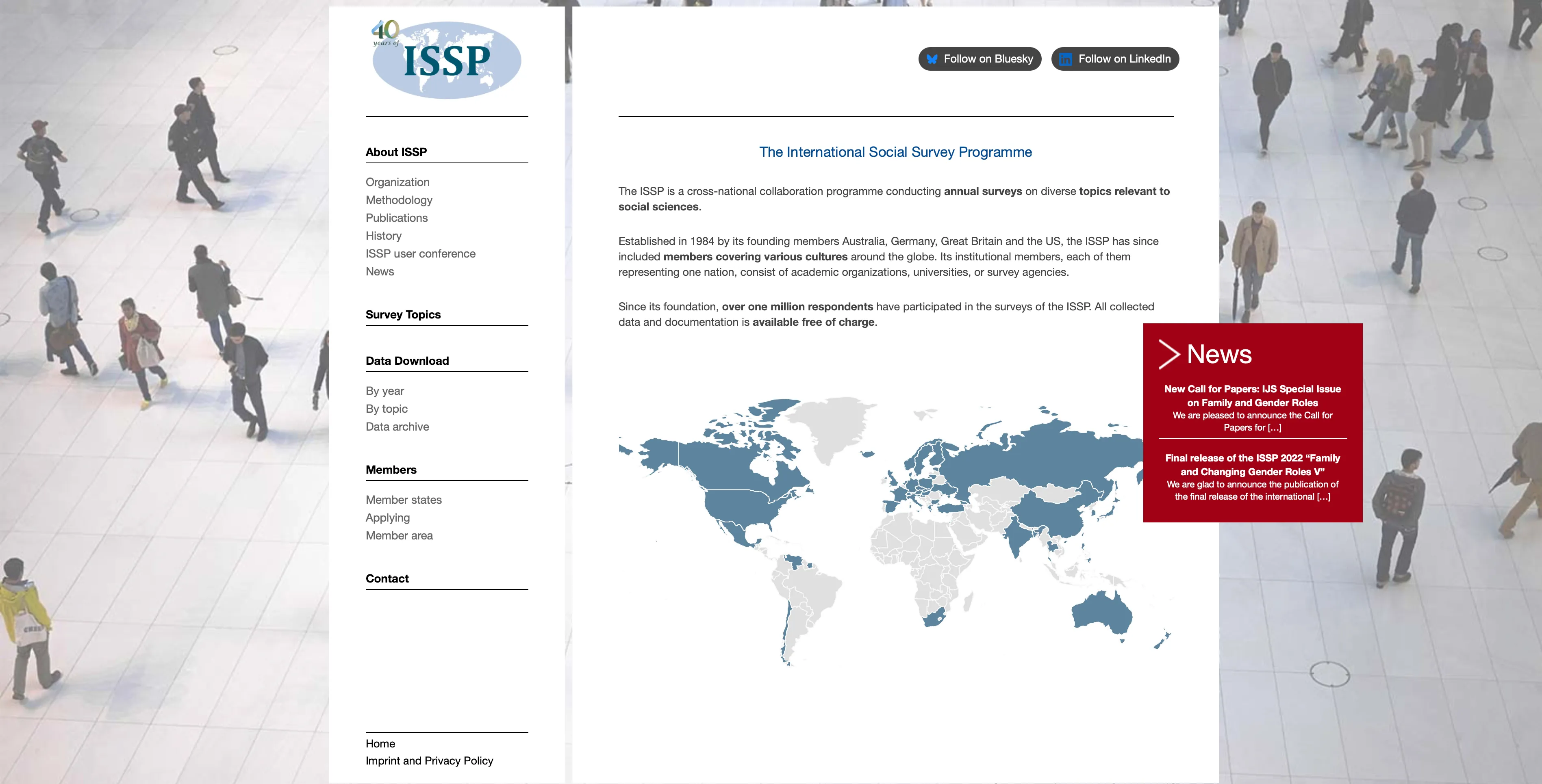 ISSP dataset webpage screenshot
