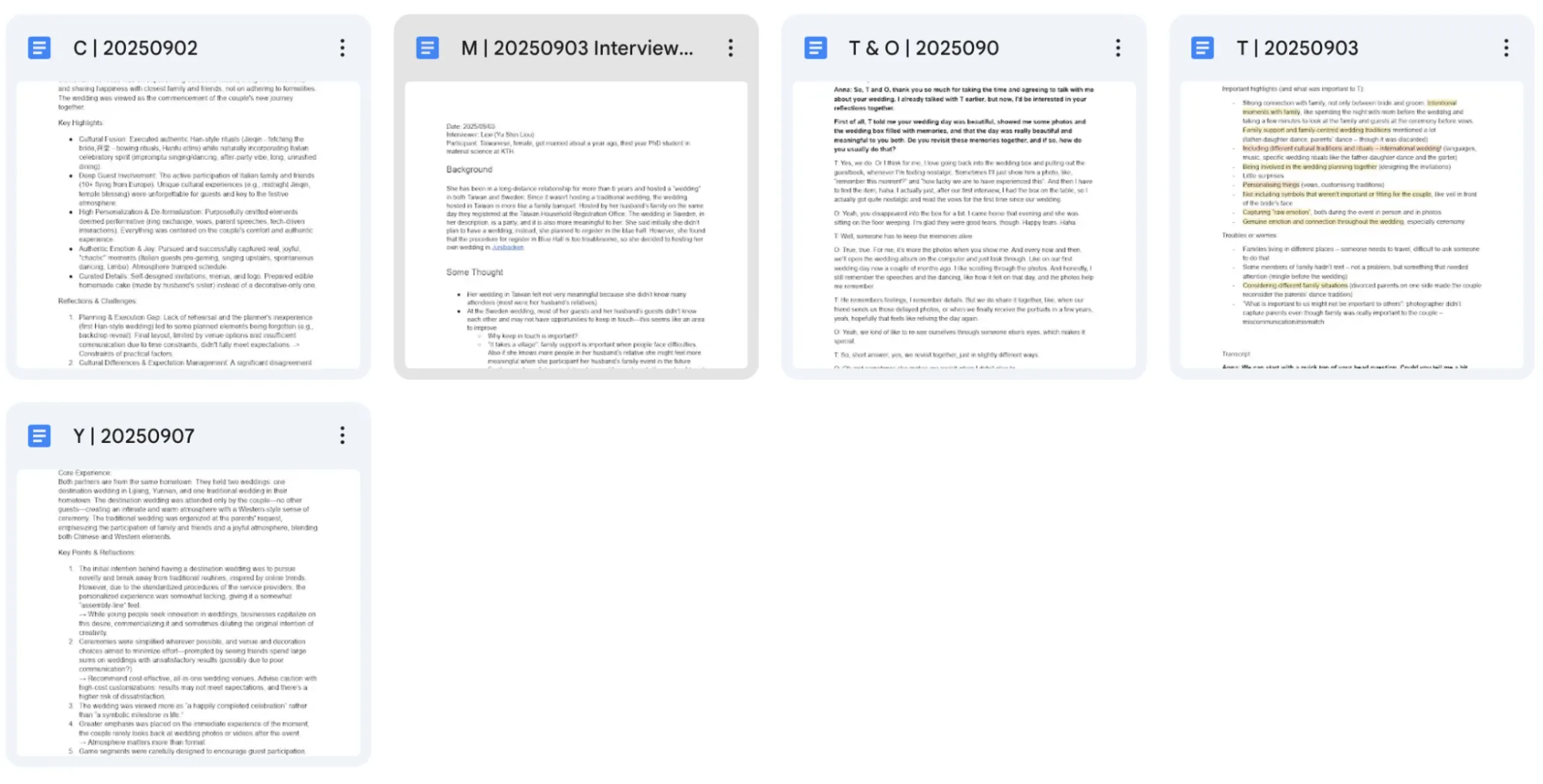 Interview transcripts from 7 participants