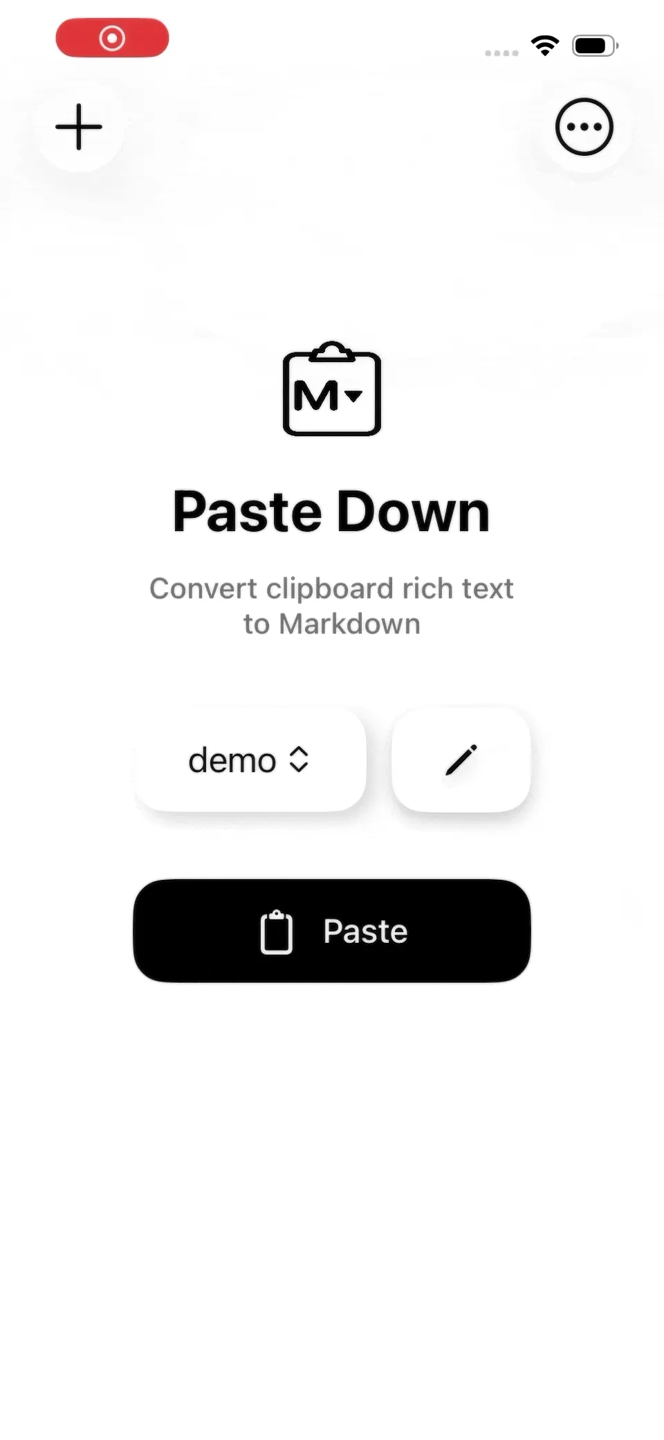 Demo of switching between light and dark modes in the Pastedown app