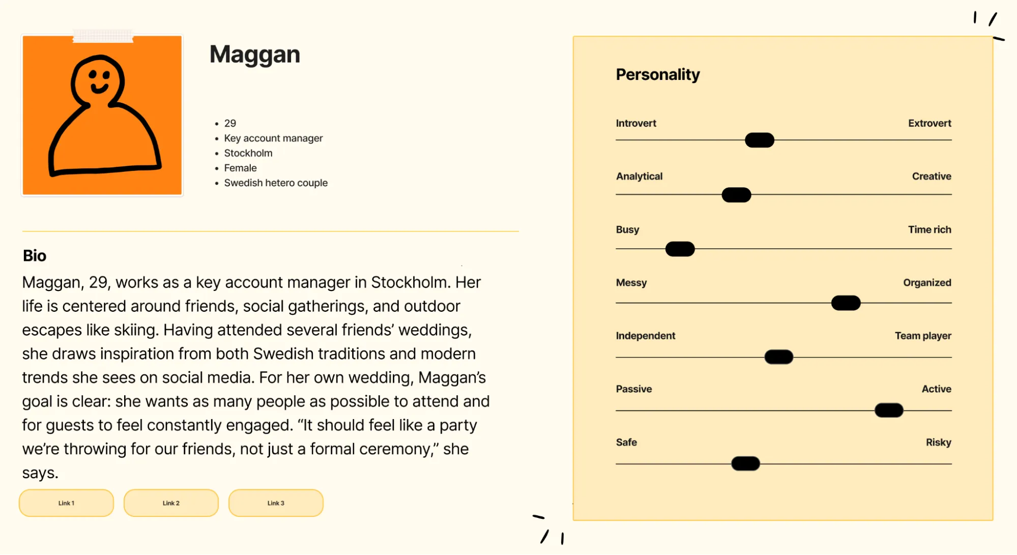 Persona: Maggan - organized, cares about guest experience