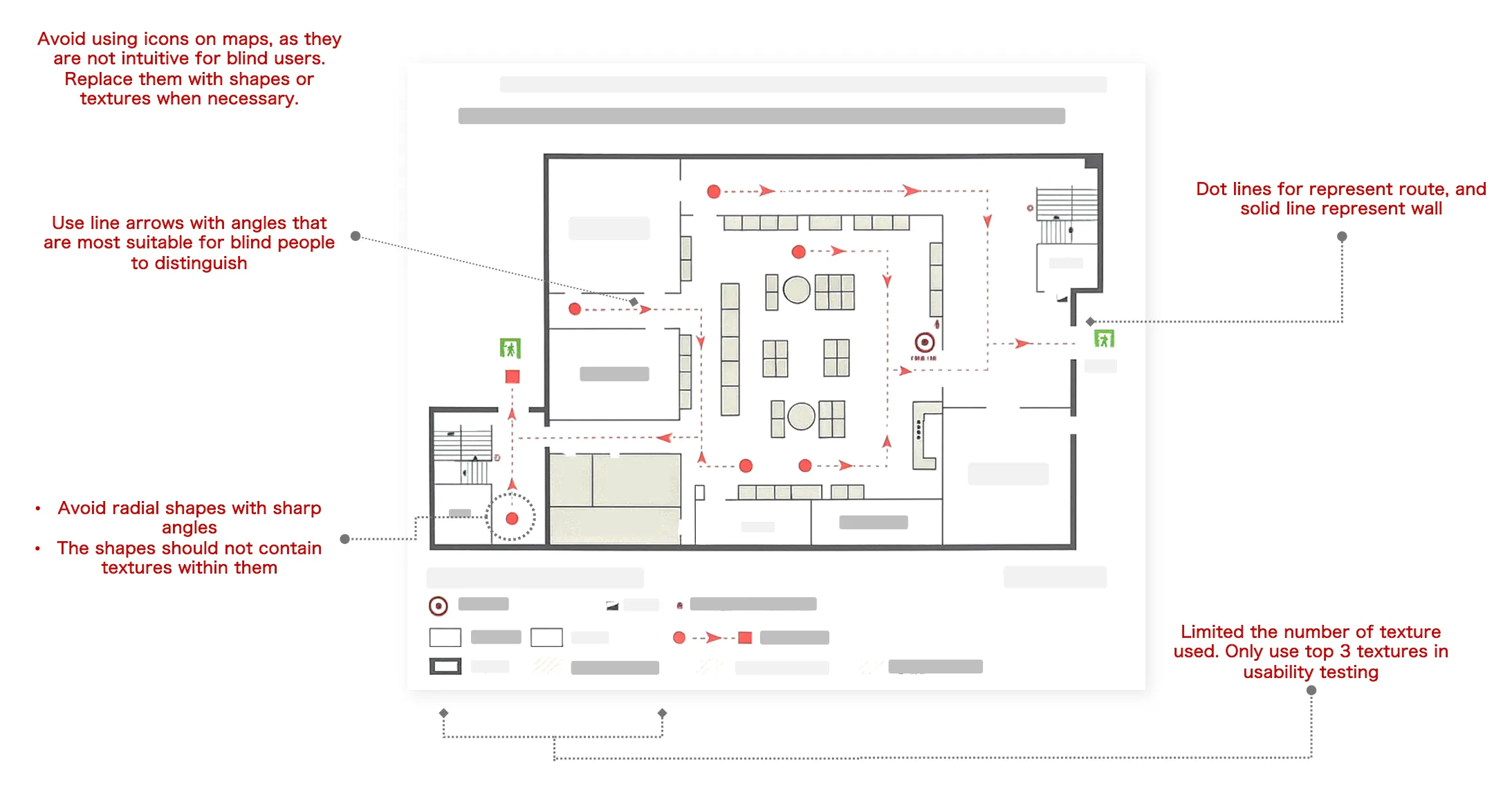 A note explaining the new tactile evacuation map re-design