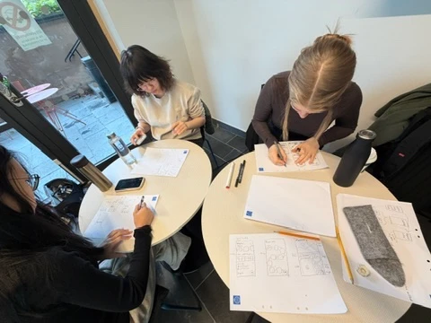 Team sketching together