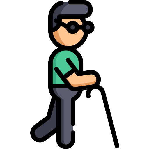 Icon representing a visually impaired person